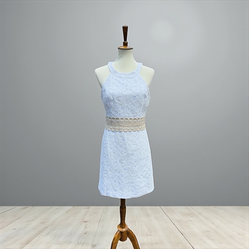 Lilly Pulitzer Ashlyn Shift Dress Resort White Elegant Sze 8